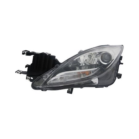 Escapada Halogen Hand Left Hand Capa Headlight Assembly for 2011-2013 Mazda 6 - Black ES3072691